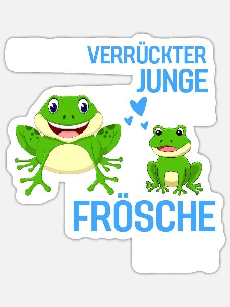 Junge Reptil Amphibien Jungen Geschenk Frosch - Sticker Größe S (10 x 10 cm) - Mattweiß