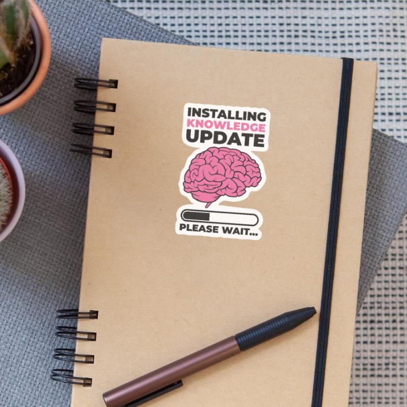 Installing Knowledge Update Student Brain Loading Sticker size S (10 x 10 cm)