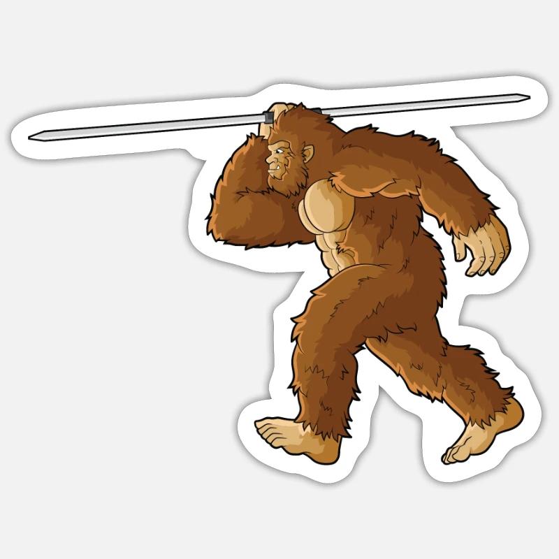 Speerwurfstrecker Leichtathletik Speerwerfer - Sticker Größe S (10 x 10 cm) - Mattweiß