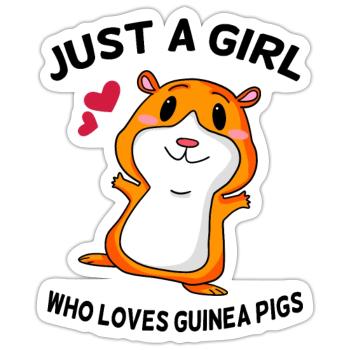 Meerschweinchen Spruch Mädchen - Sticker Größe S (10 x 10 cm) - Mattweiß - Vorne