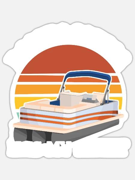 Ponton Pontonierboot Geschenk - Sticker Größe S (10 x 10 cm) - Mattweiß