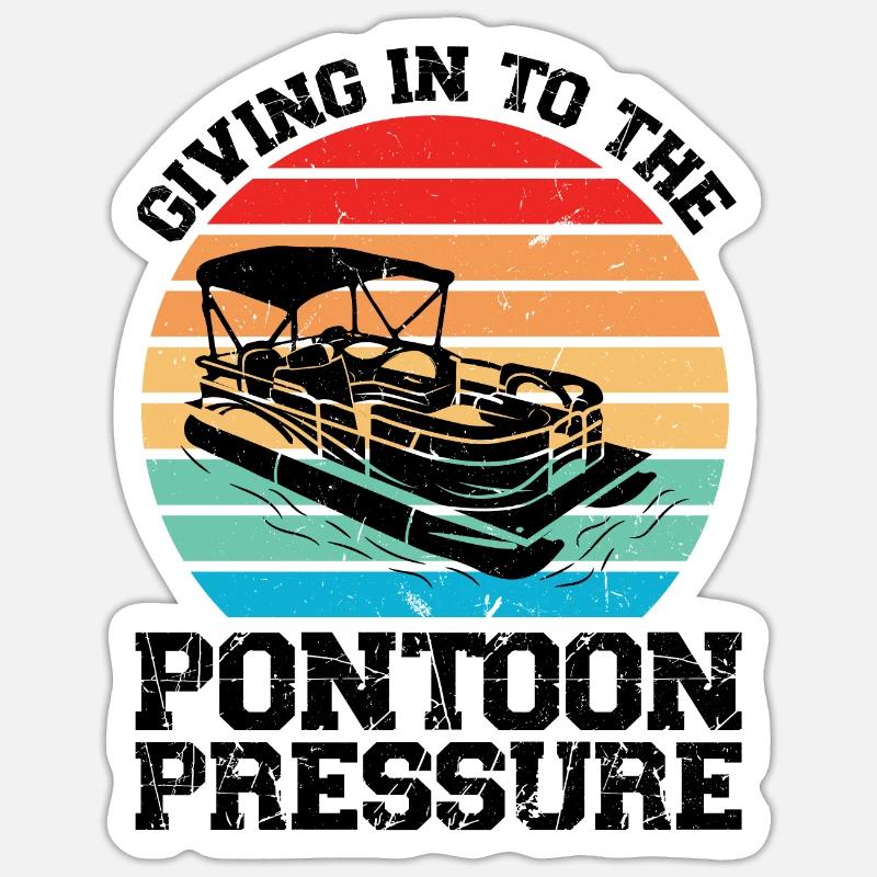Ponton Pontonierboot Geschenk - Sticker Größe S (10 x 10 cm) - Mattweiß