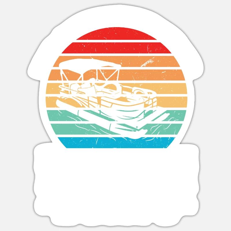 Ponton Pontonierboot Geschenk - Sticker Größe S (10 x 10 cm) - Mattweiß