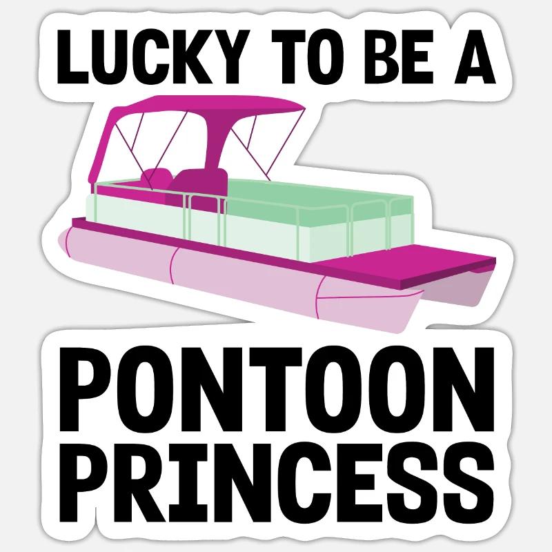 Ponton Pontonierboot Geschenk - Sticker Größe S (10 x 10 cm) - Mattweiß
