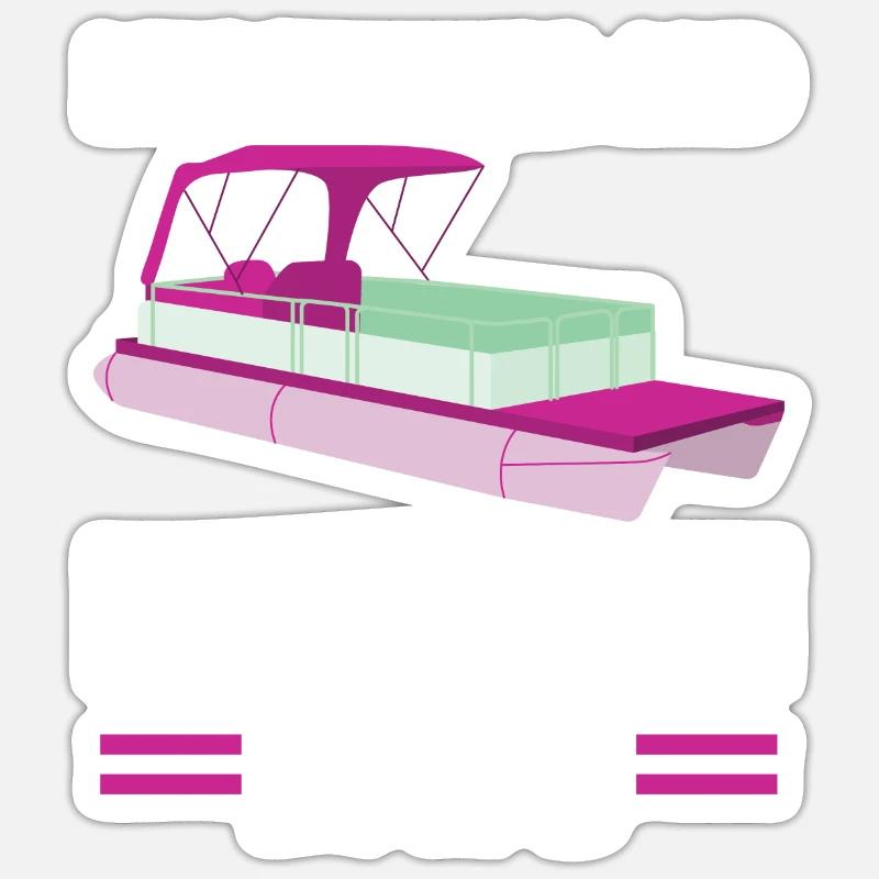Ponton Pontonierboot Geschenk - Sticker Größe S (10 x 10 cm) - Mattweiß