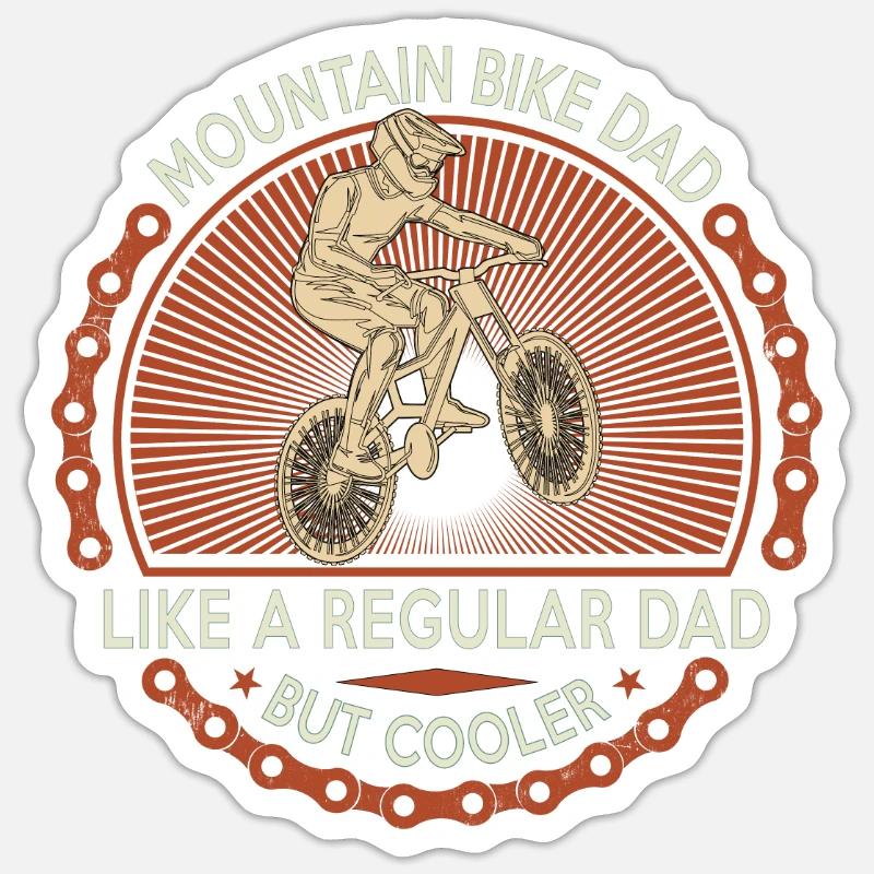 Papa VTT - Sticker taille S (10 x 10 cm) - blanc mat
