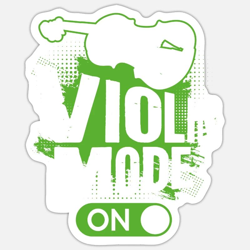 Violin Violinist Violin Mode On - Sticker Größe S (10 x 10 cm) - Mattweiß