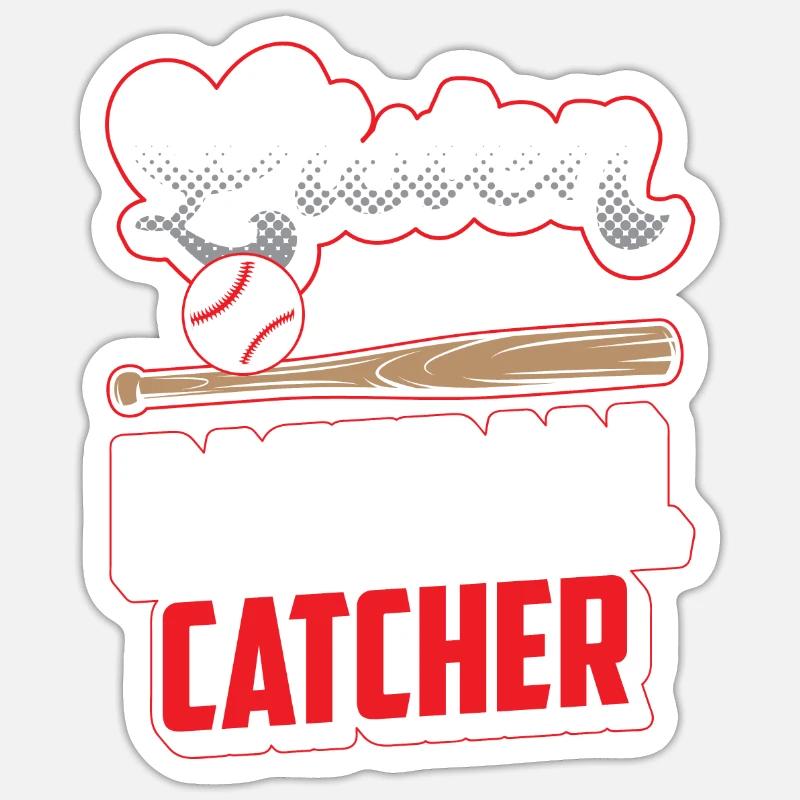 Écouter le receveur de baseball Hobby - Sticker taille S (10 x 10 cm) - blanc mat