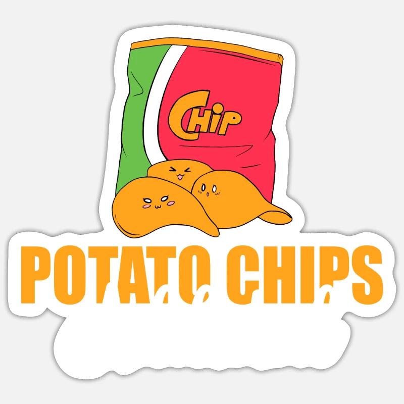 Potato Chips Gift - Sticker size S (10 x 10 cm) - white matte
