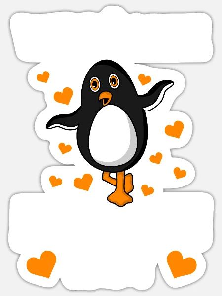 Verrückte Pinguin Lady - Sticker Größe S (10 x 10 cm) - Mattweiß