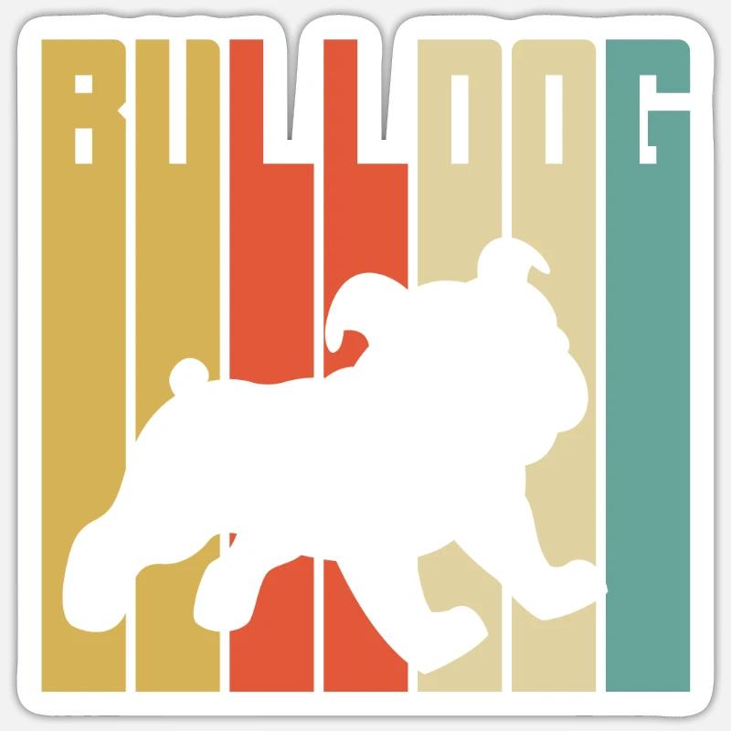 Bouledogue - Sticker taille S (10 x 10 cm) - blanc mat