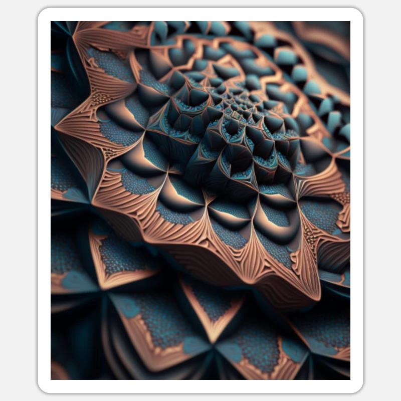 Si-Fi, pattern, abstract, orange, black Sticker size S (10 x 10 cm)