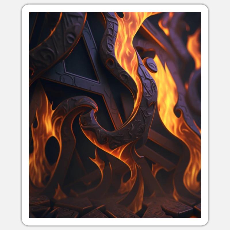Fire Pattern, Epic, Déco, Si-Fi, orange, noir Sticker taille S (10 x 10 cm)