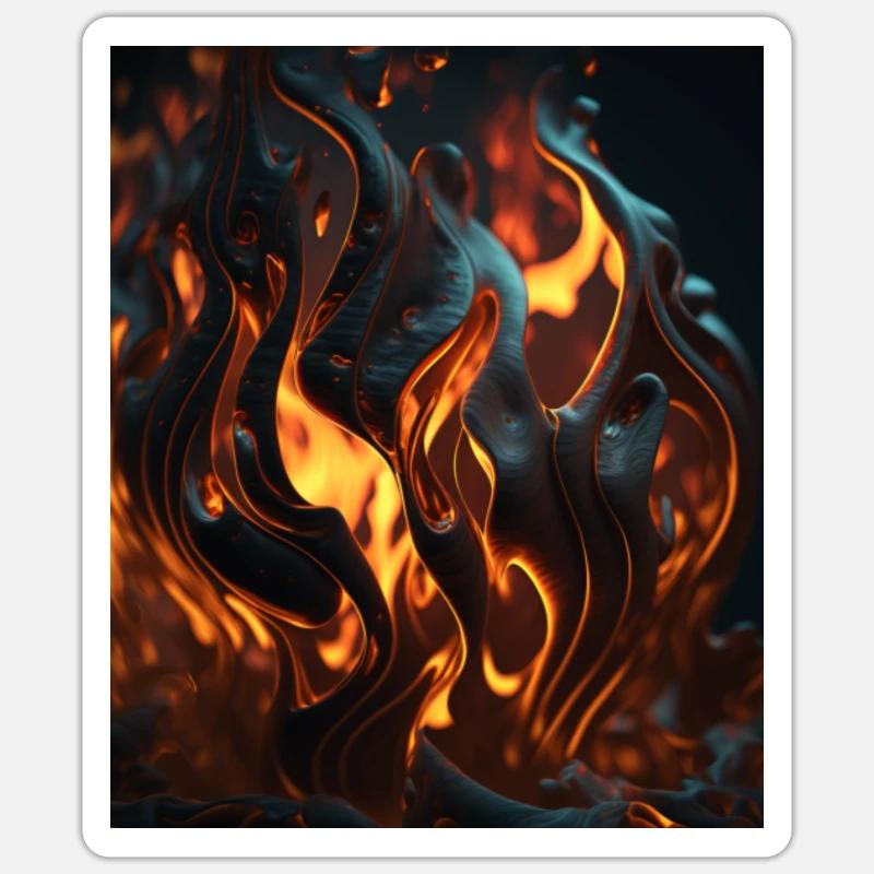 Fire Pattern, Epic, Déco, Si-Fi, orange, noir Sticker taille S (10 x 10 cm)