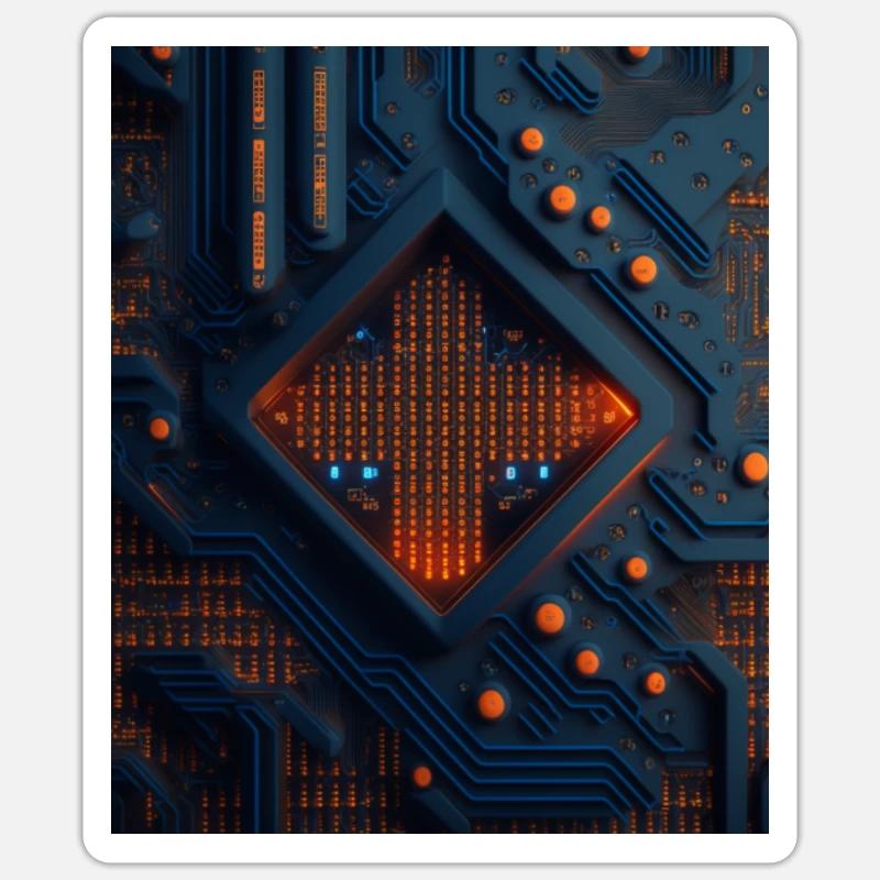 Computermuster, mit Muster, abstrackt, Nerd, Si-Fi Sticker Größe S (10 x 10 cm)