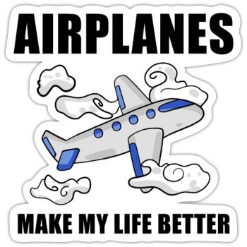 Flugzeuge - Sticker Größe S (10 x 10 cm) - Mattweiß - Vorne