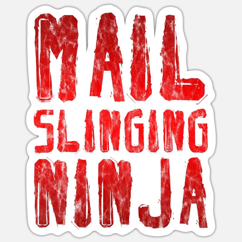 Mail Slinging Ninja 3 - Sticker size S (10 x 10 cm) - white matte