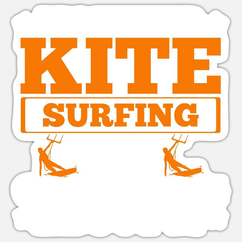 Ich surfe entweder oder denke darüber nach Kitesurfer Sticker Größe S (10 x 10 cm)