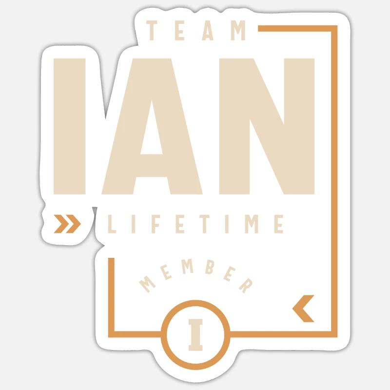 Ian Personalized Name - Funny Ian - Sticker size S (10 x 10 cm) - white matte
