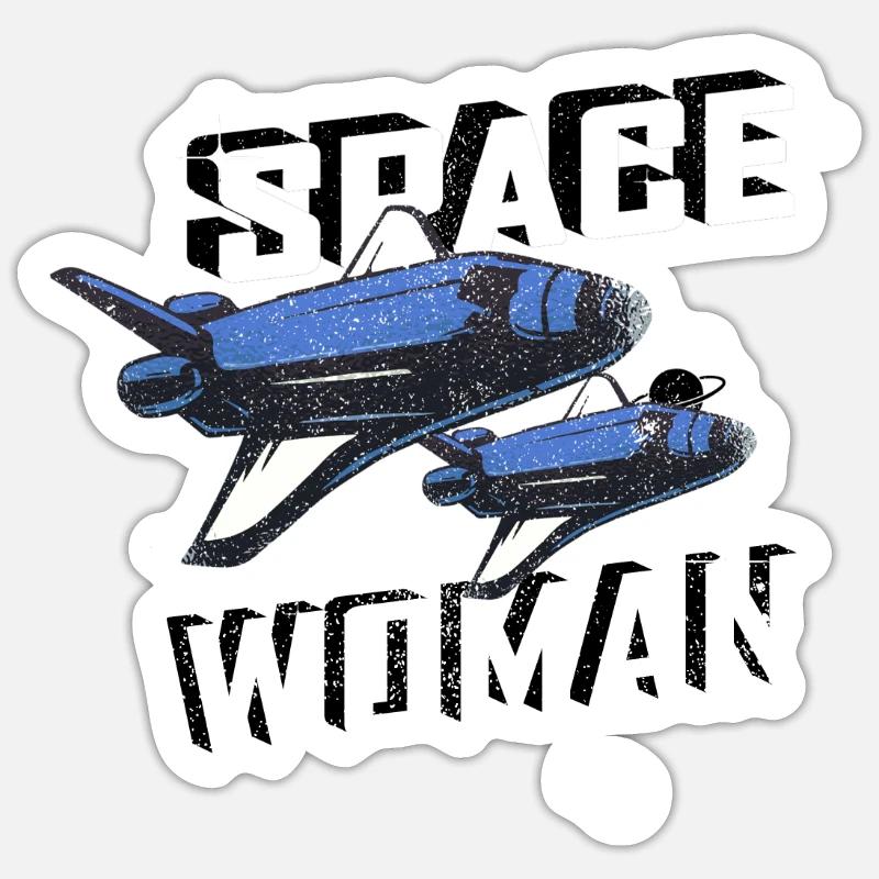 FEMME DE L’ESPACE - Sticker taille S (10 x 10 cm) - blanc mat