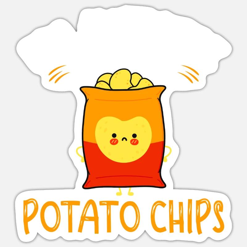 Potato Chips Gift Sticker size S (10 x 10 cm)