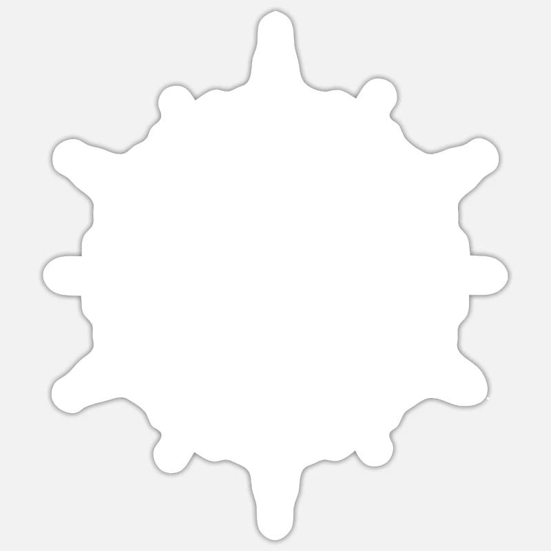 Fleurs Mandala - Sticker taille S (10 x 10 cm) - blanc mat