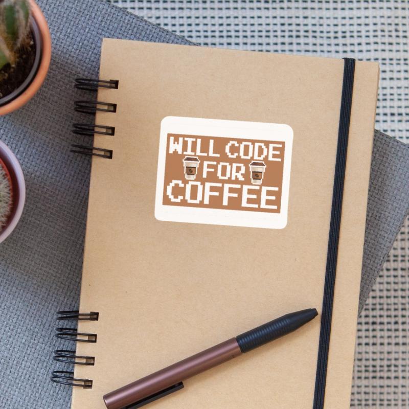 Entwickler Coder Programmierer Kaffee Sticker Größe S (10 x 10 cm)
