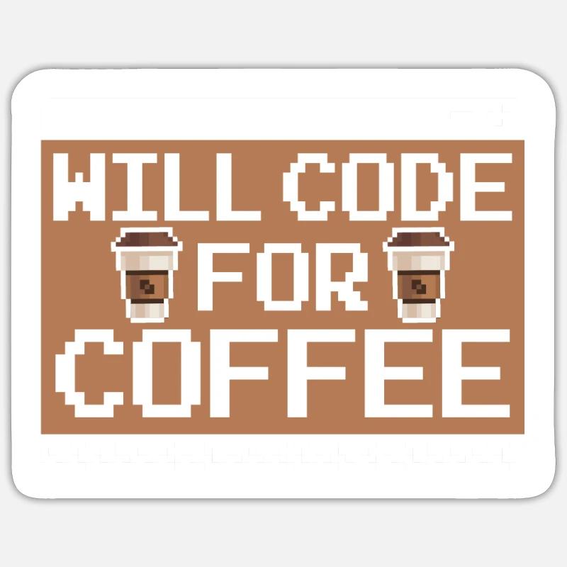 Entwickler Coder Programmierer Kaffee - Sticker Größe S (10 x 10 cm) - Mattweiß