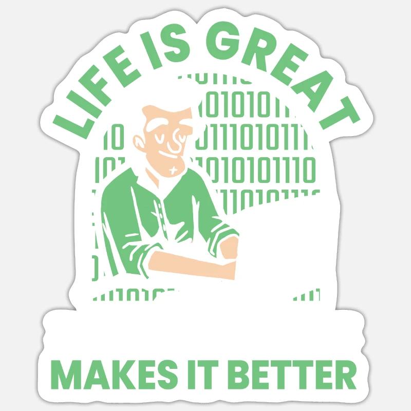 Développeur Coder Programmeur Drôle - Sticker taille S (10 x 10 cm) - blanc mat