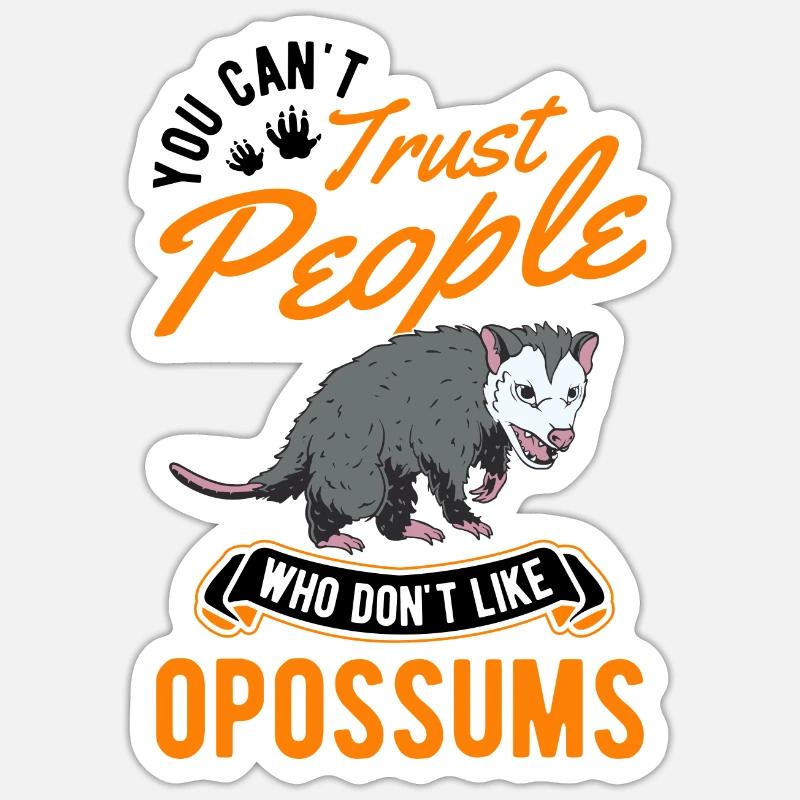 Opossum Geschenk Possum Beutelratte - Sticker Größe S (10 x 10 cm) - Mattweiß