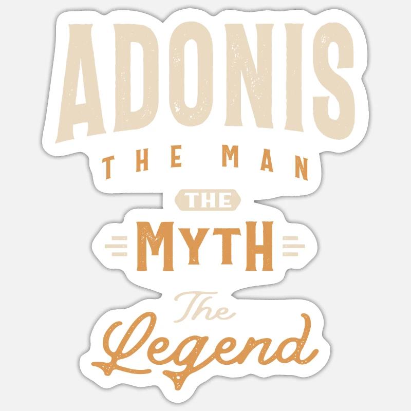 Adonis Personalized Name - Funny Adonis - Sticker size S (10 x 10 cm) - white matte