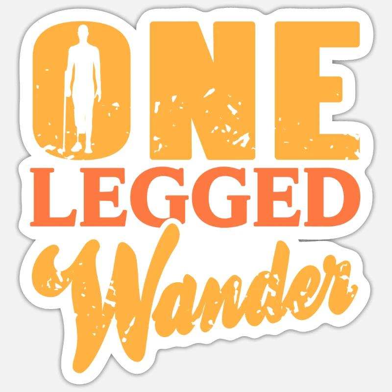 One Legged Wonder Retro Funny Prosthesis Designs - Sticker taille S (10 x 10 cm) - blanc mat