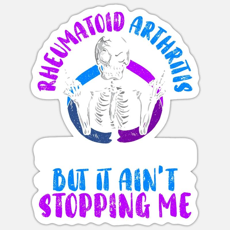 Polyarthrite rhumatoïde Warrior Autoimmune Disorder - Sticker taille S (10 x 10 cm) - blanc mat