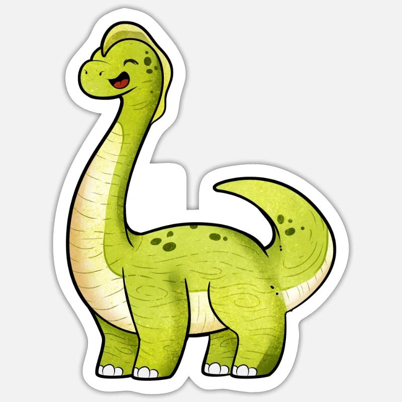 Kawaii Brachiosaurus - Sticker size S (10 x 10 cm) - white matte