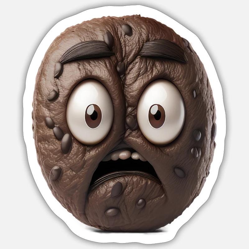 Grumpy Coffee Bean Sticker size S (10 x 10 cm)