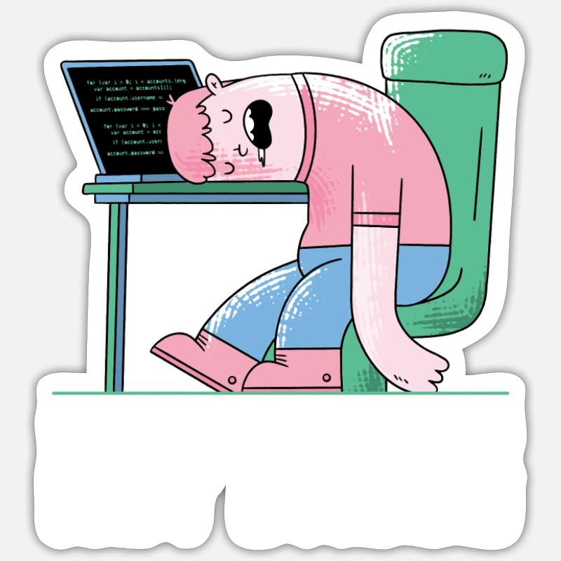 Hacker Programmeur Développeur Informatique - Sticker taille S (10 x 10 cm) - blanc mat