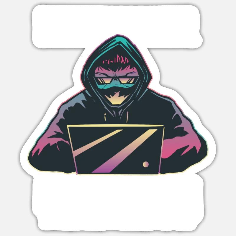 Hacker Programmeur Développeur Informatique Sticker taille S (10 x 10 cm)