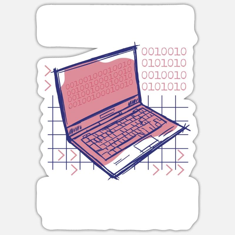 Hacker Programmierer Entwickler Informatik - Sticker Größe S (10 x 10 cm) - Mattweiß