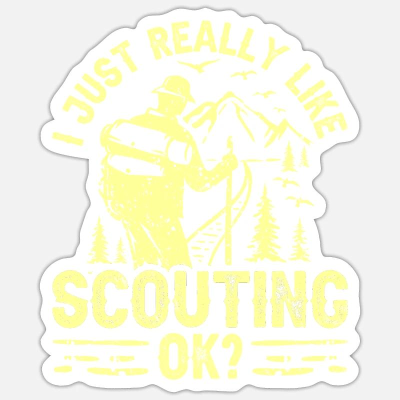 J’aime beaucoup le scoutisme - Sticker taille S (10 x 10 cm) - blanc mat