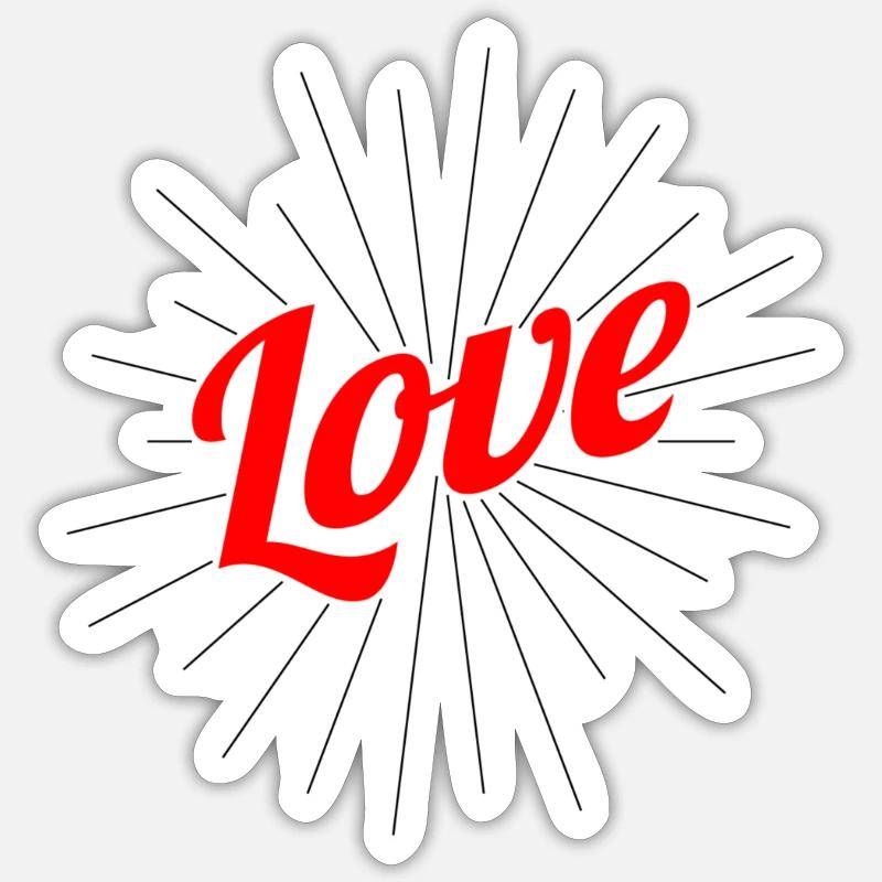 Saint-Valentin, Saint-Valentin, Saint-Valentin - Sticker taille S (10 x 10 cm) - blanc mat