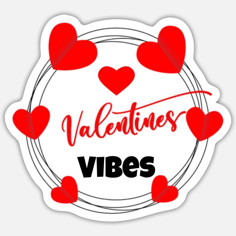 Saint-Valentin, Saint-Valentin, Saint-Valentin - Sticker taille S (10 x 10 cm) - blanc mat
