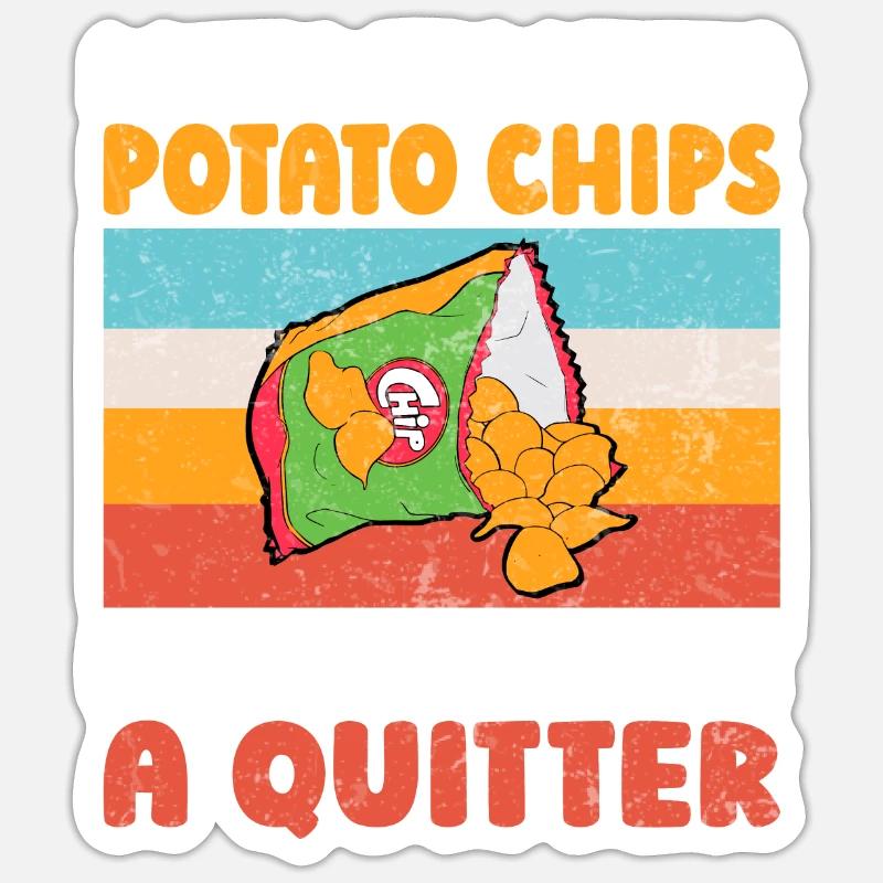 Potato Chips Gift - Sticker size S (10 x 10 cm) - white matte