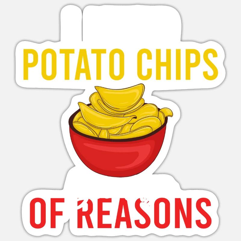 Potato Chips Gift - Sticker size S (10 x 10 cm) - white matte