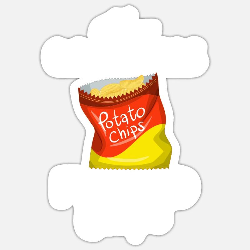 Cadeau de croustilles - Sticker taille S (10 x 10 cm) - blanc mat