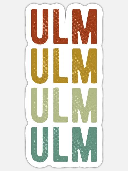 Ulm Stadt Retro Vintage - Sticker Größe S (10 x 10 cm) - Mattweiß