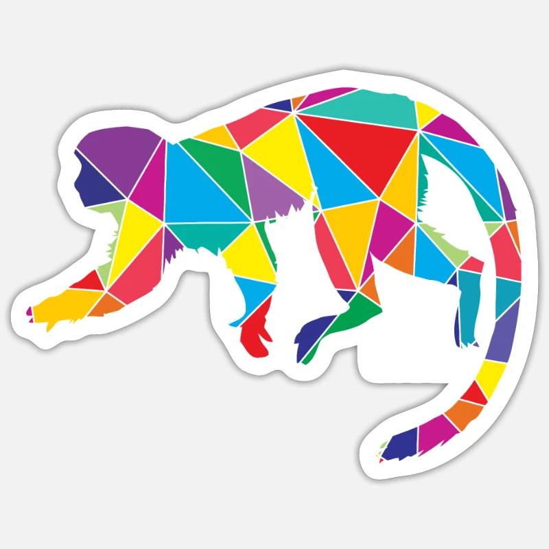 Monkey Polygon Low Poly Wild Animal Sticker size S (10 x 10 cm)