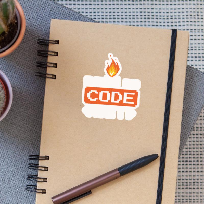 Developer Coder Programmer Funny Sticker size S (10 x 10 cm)