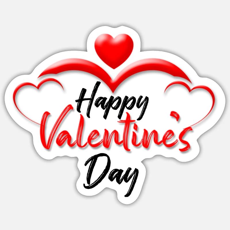 Saint-Valentin, Saint-Valentin, Saint-Valentin - Sticker taille S (10 x 10 cm) - blanc mat