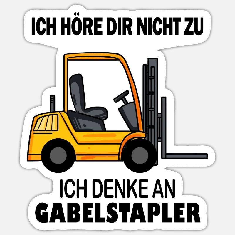 Staplerfahrer Gabelstapler Lager Logistik - Sticker Größe S (10 x 10 cm) - Mattweiß