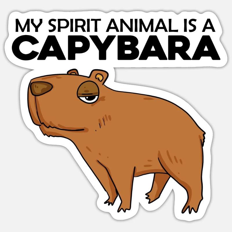 Capybara Capybara Cadeau - Sticker taille S (10 x 10 cm) - blanc mat